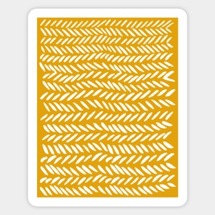 Knitting pattern - white on ochre Sticker